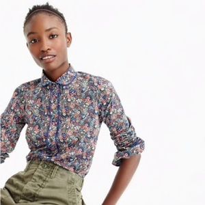 J. Crew Club Collar Perfect Shirt Liberty floral